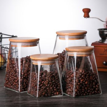 Pyramid Shaped Glass Spice Jar