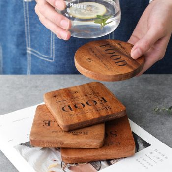 Creative Wood Mug Coaster in Print